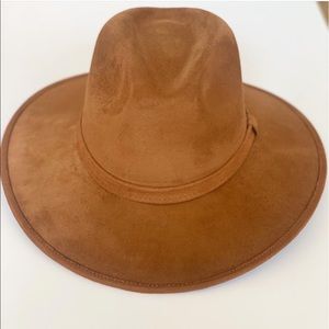 Lizette Suede Fedora Hat Camel